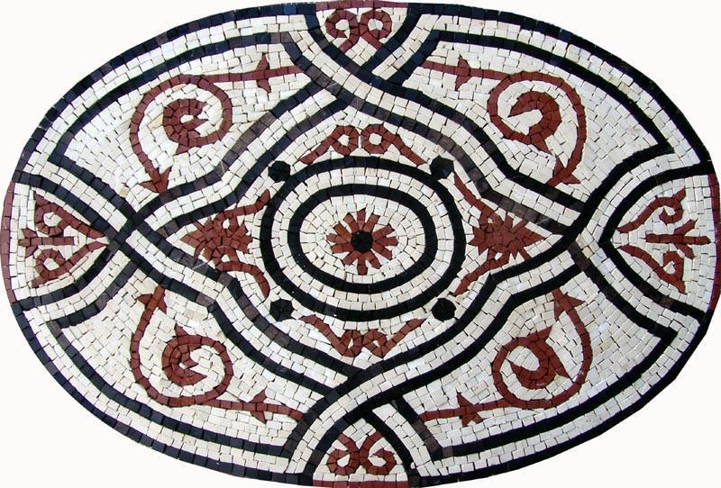 Geometric Oval Floor Mosaic - Munya