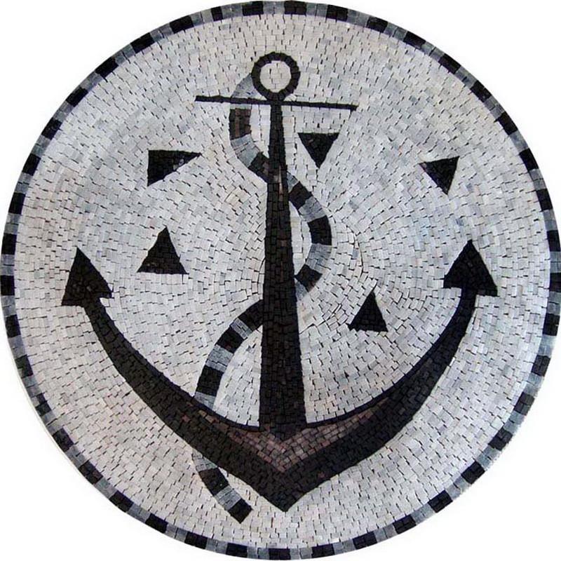 Black Anchor Medallion Mosaic