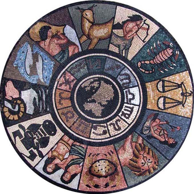 Mosaic Medallion - Horoscope Wheel Mosaic | Mozaico