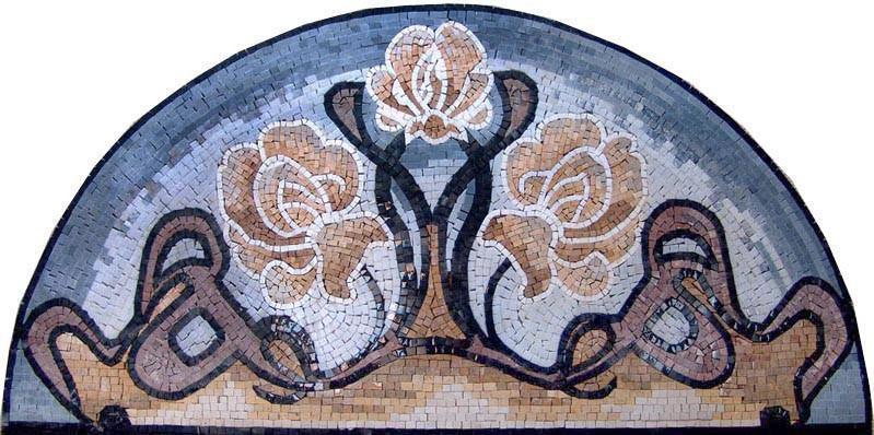 Semi Medallion Mosaic - Abstract Flowers