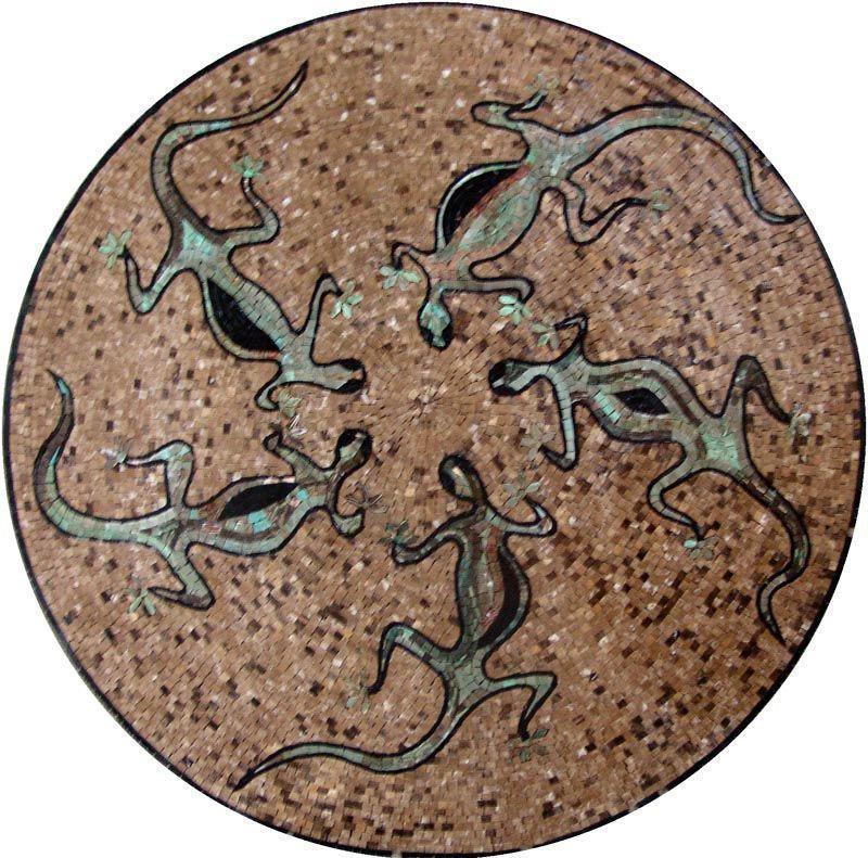 Mosaic Art - Lizards Medallion
