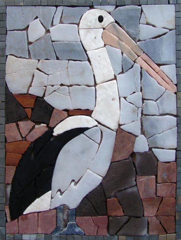Mosaic Art for Sale - White Pelican