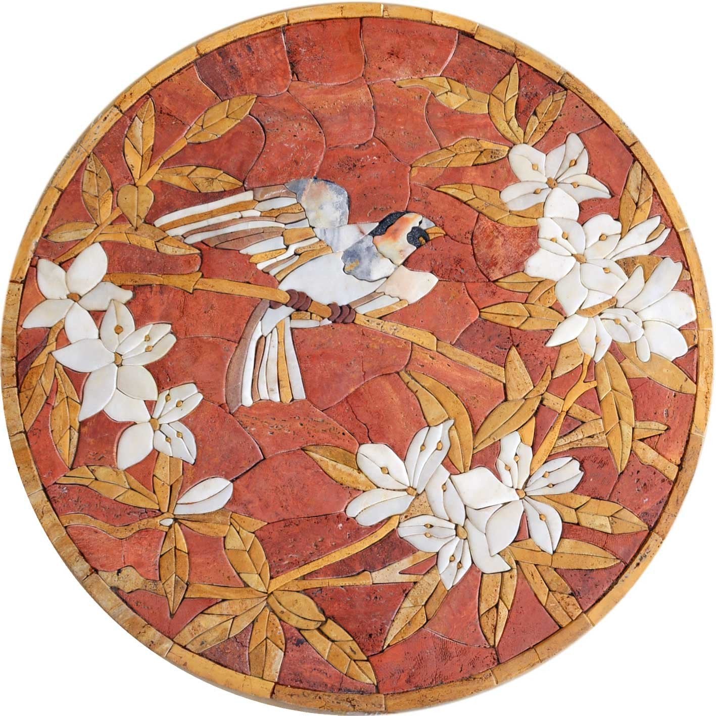 Mosaic Art Medallion - Singing Bird