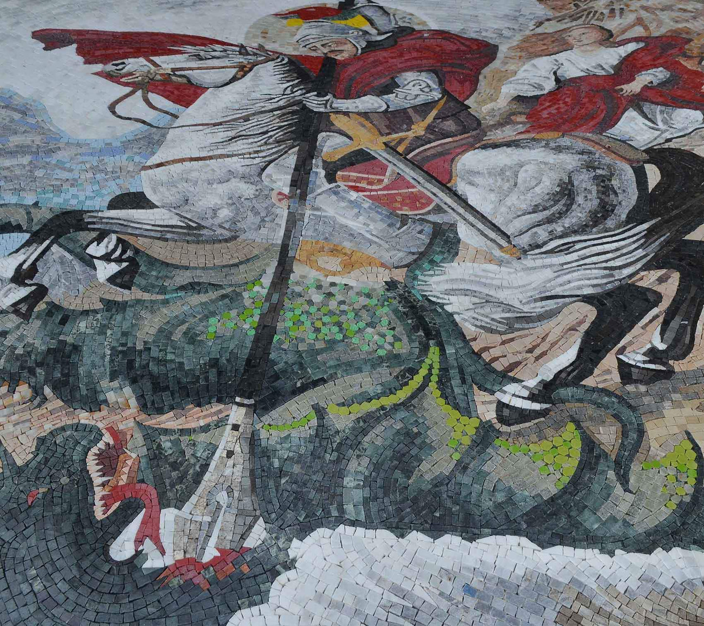 Mosaic Medallion - St. George The Roman Soldier