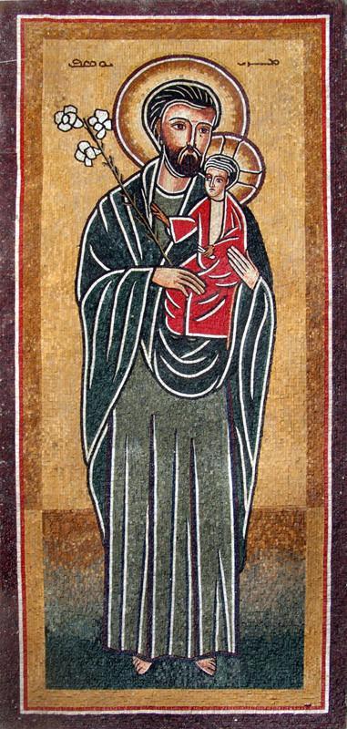 Saint Joseph Iconic Mosaic Mural
