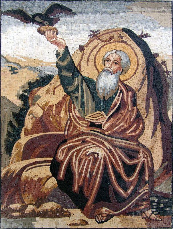 Saint Elias holding a bird Mosaic