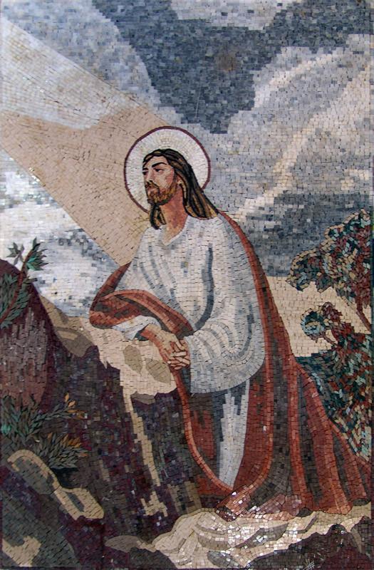 Jesus contemplating the Cosmos Mosaic