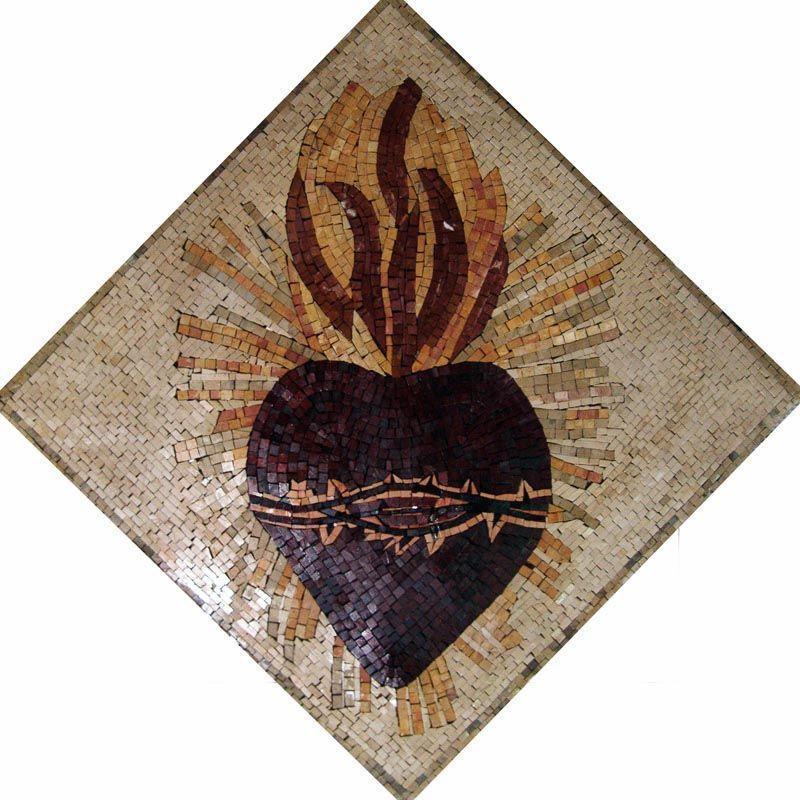 Sacred Heart Marble Mosaic Mural