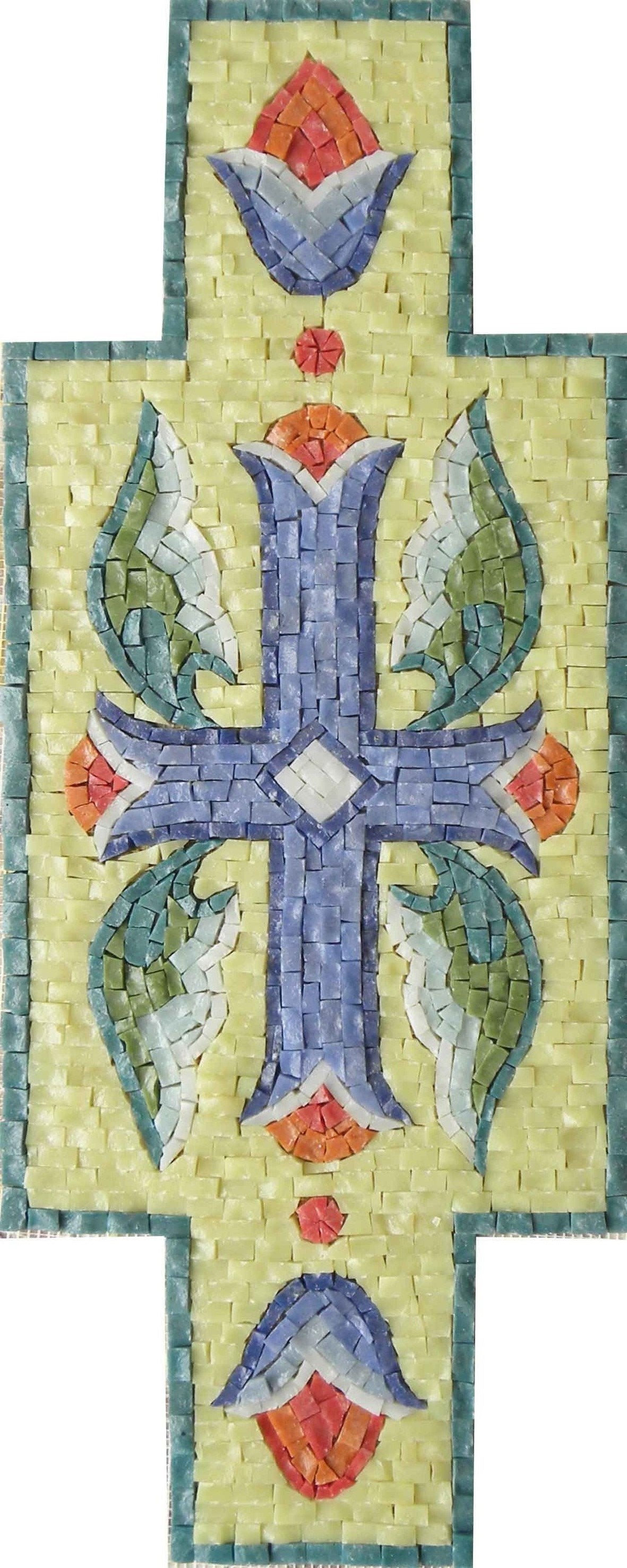Cross Shaped Glass Mosaic Installation