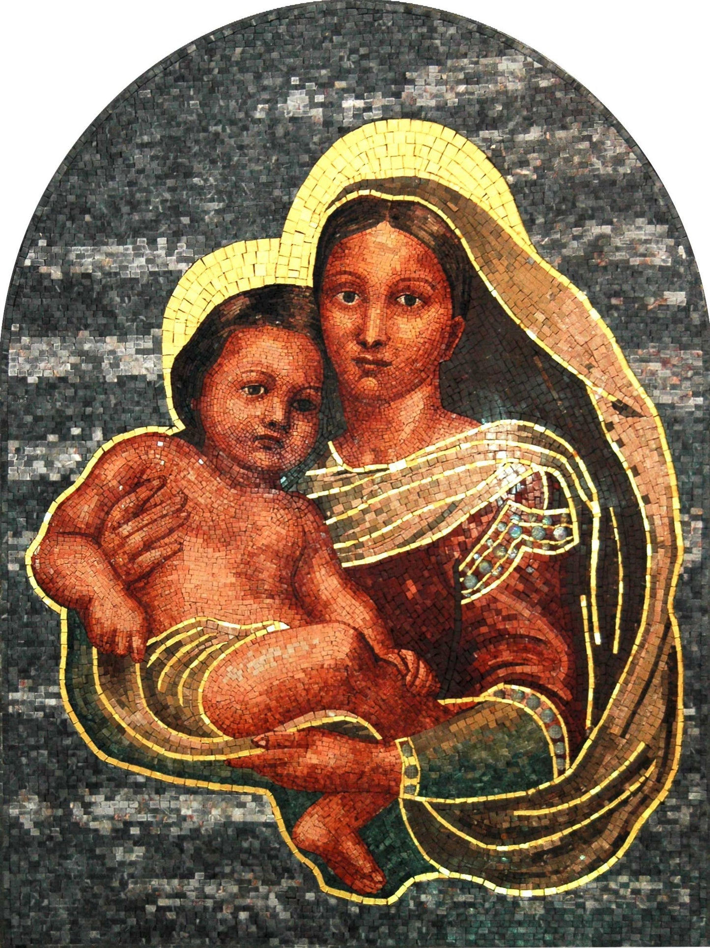 Religious Mosaic Mural Arched Design