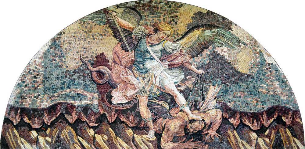 Saint Michael Icon Mosaic Marble