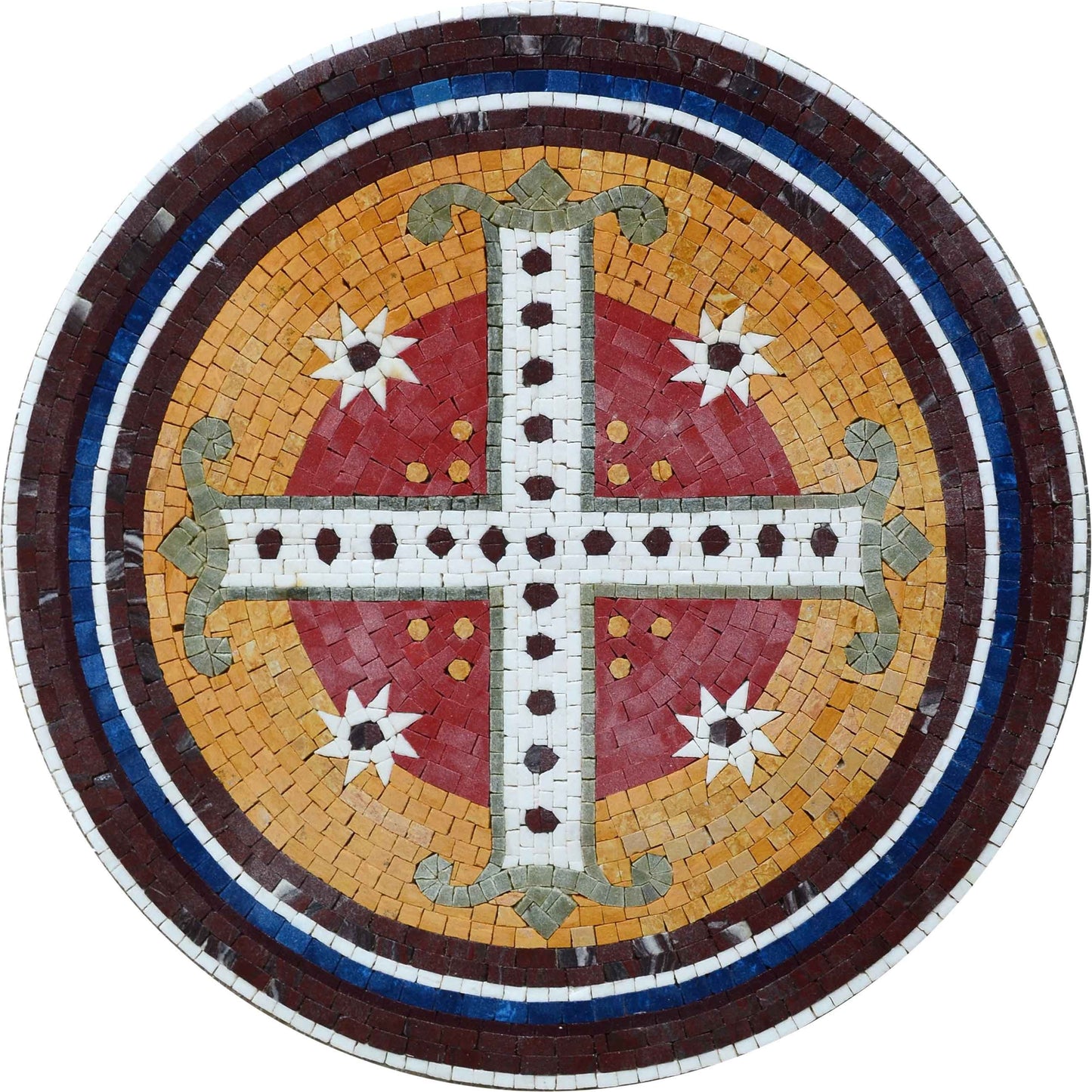 Cross Medallion Marble Mosaic