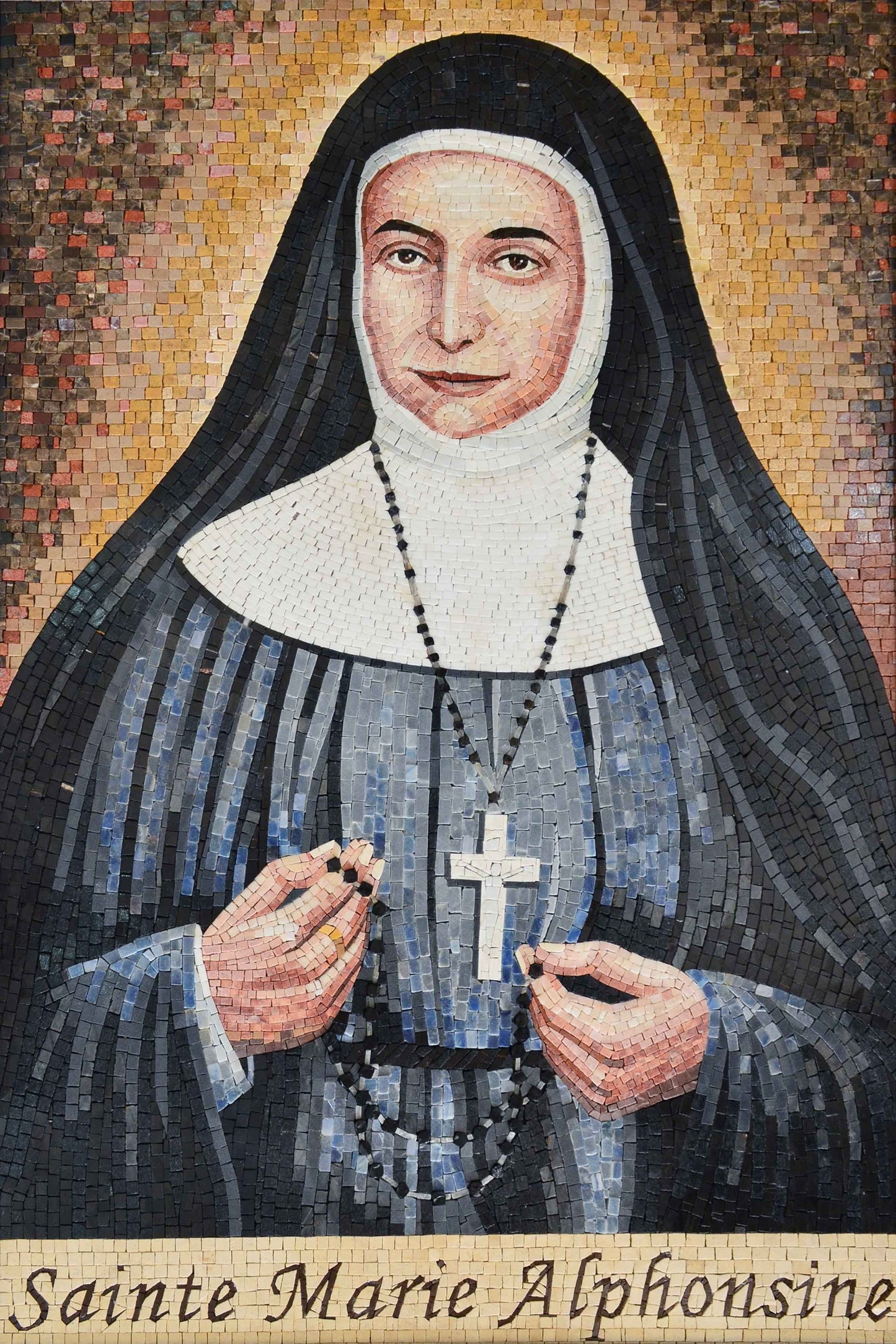 Sainte Marie Alphonsine Christian Marble Mosaic Icon
