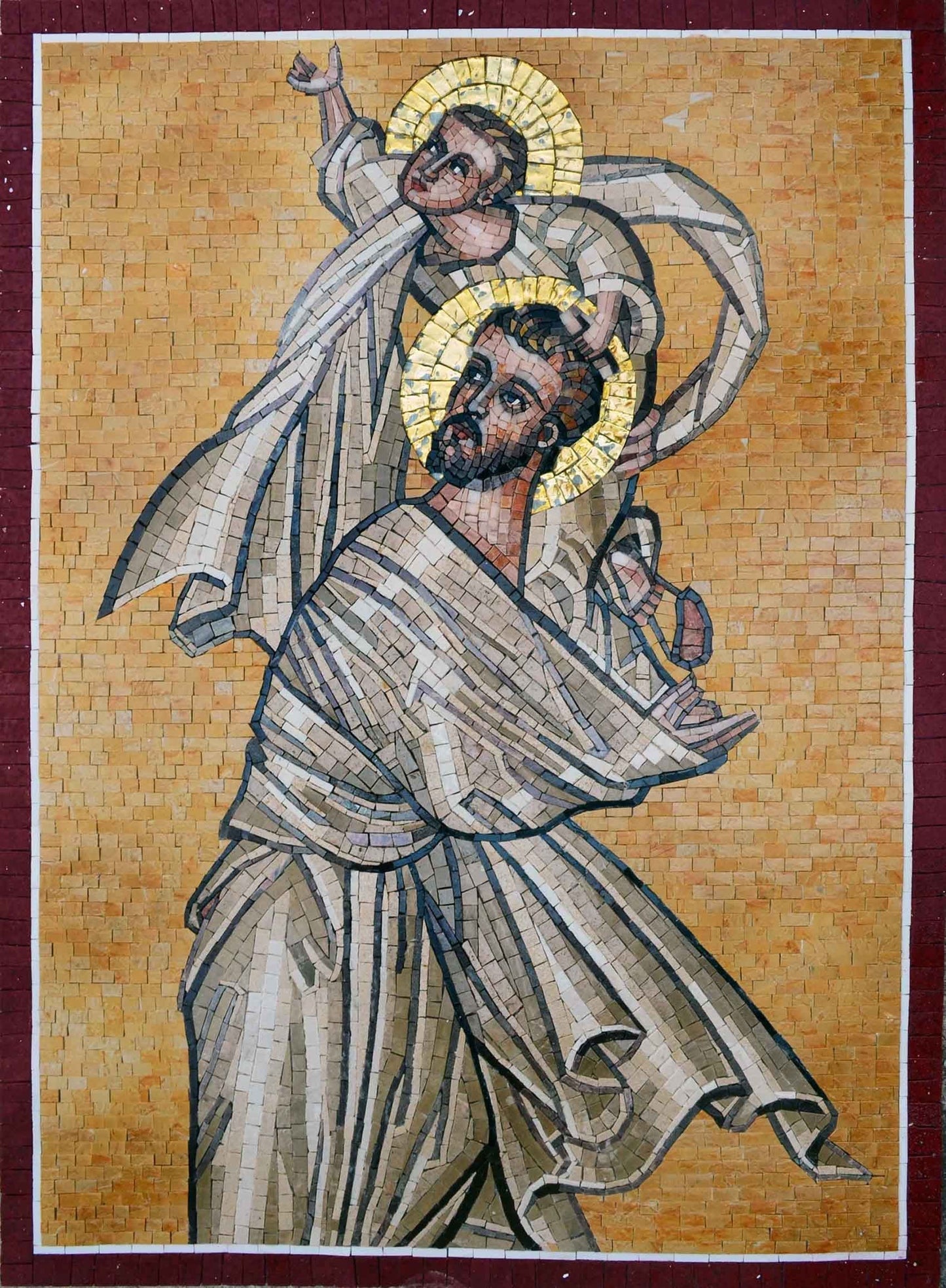 Christian Mosaic - Saint Joseph & Jesus