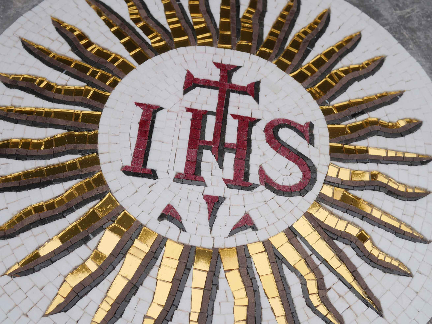 IHS Jesus Christogram Mosaic Medallion