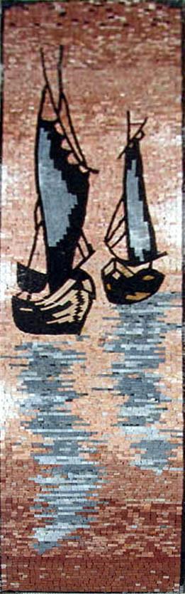 Sailing Boat Handmade Mosaics