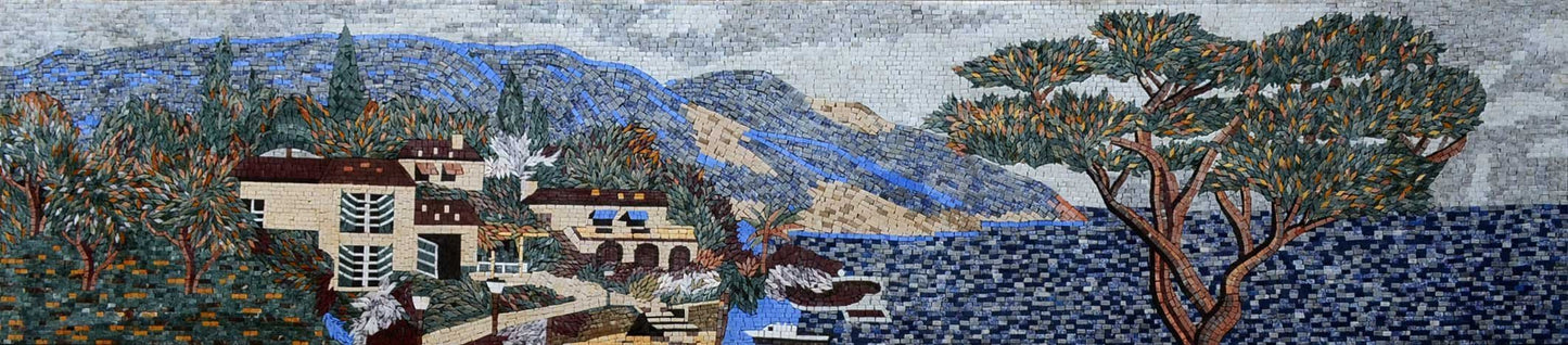 Natural scene stone mosaic