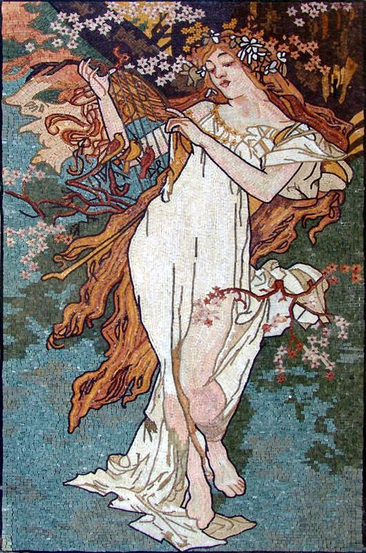 Music Goddess Stone Mosaic Art