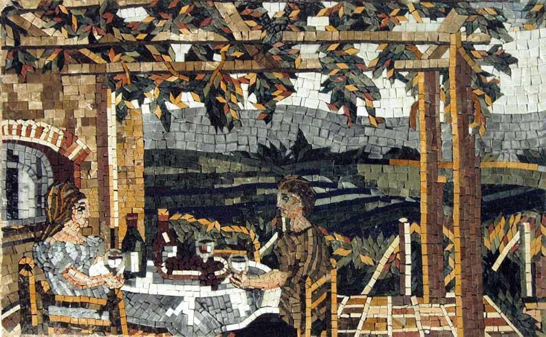 Mosaic Kitchen Backsplash-Italian Village