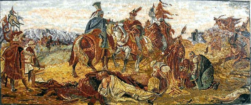Battle Scene Mosaic Marble