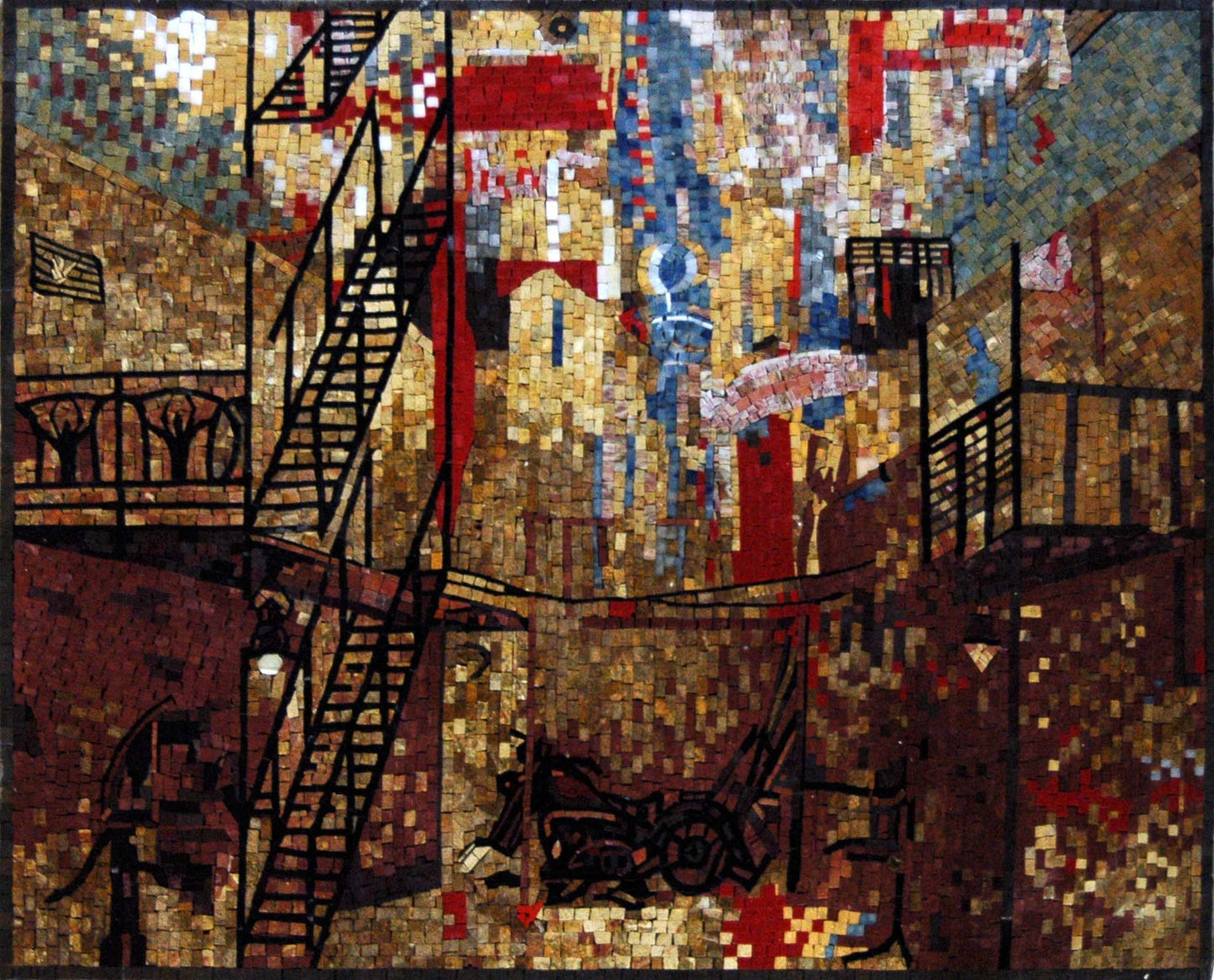Abstract Mosaic Art - Urban Houses
