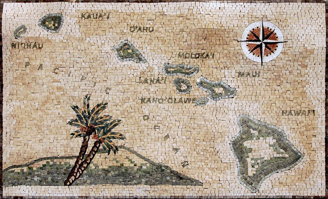 Mosaic Compass Designs - Hawaiian Islands