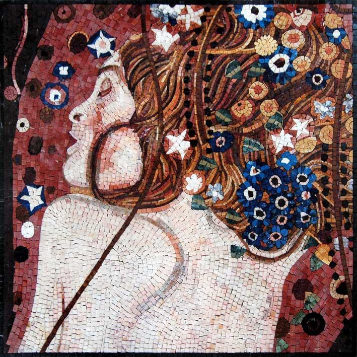 Gustav Klimt Sea Serpent" - Mosaic Reproduction"