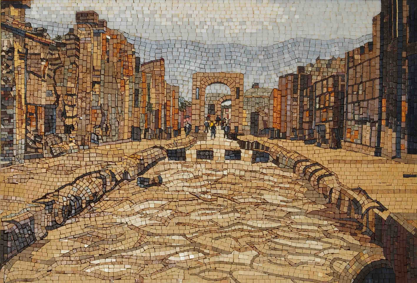 Marble Music Mural - Pompeii Mosaic