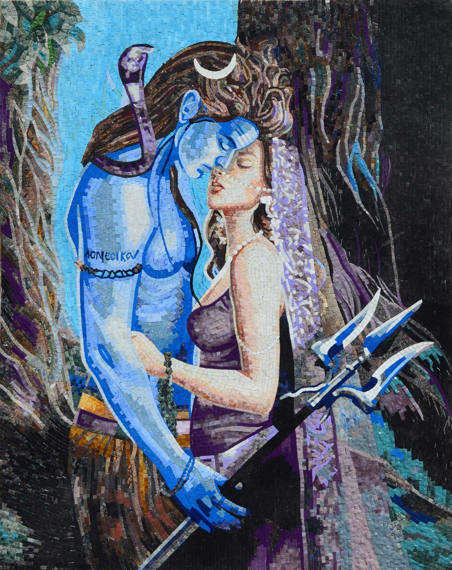 Mosaic Art - Lord Shiva and Shakti