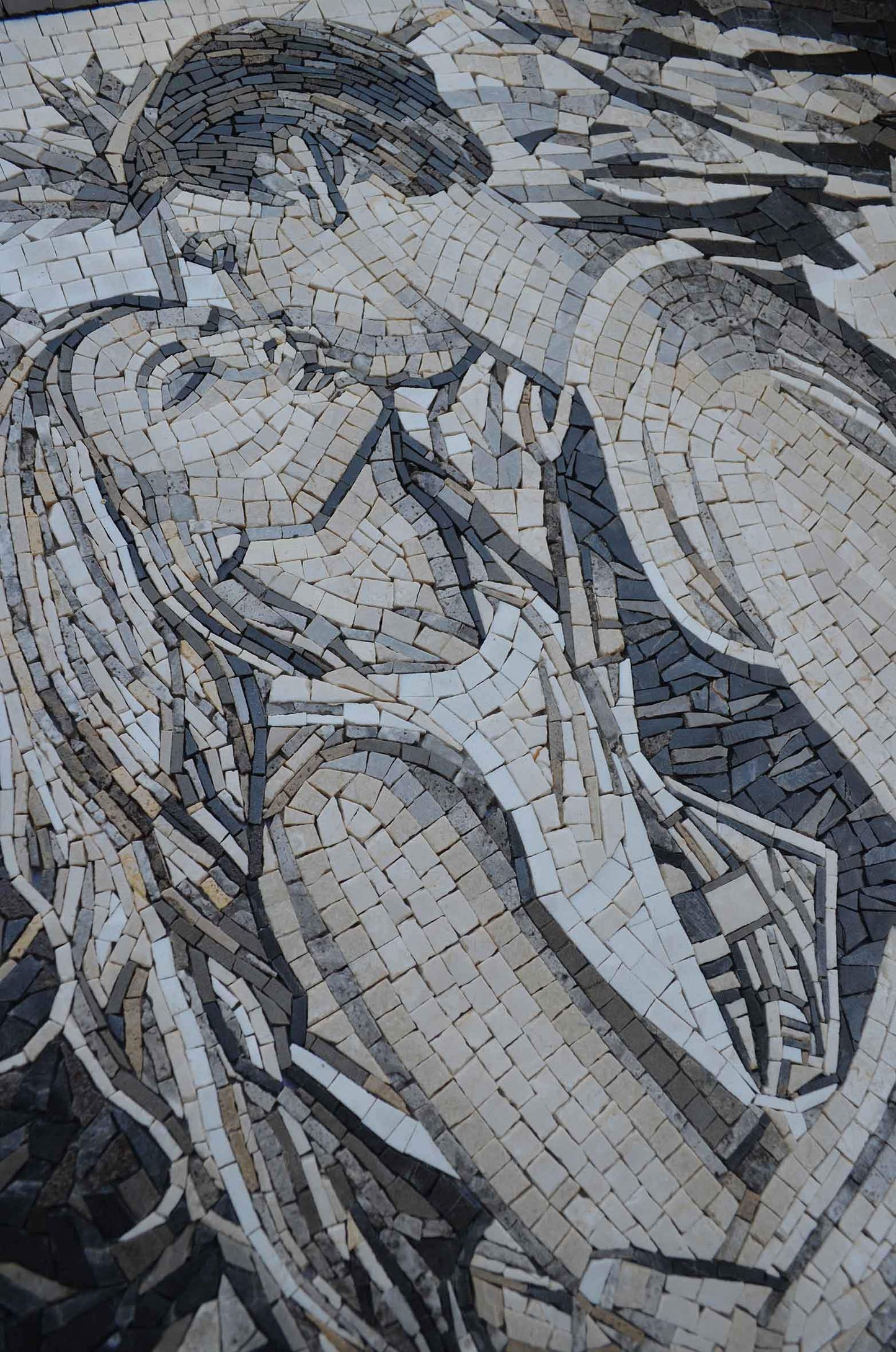 Couple's Romantic Kiss Mosaic