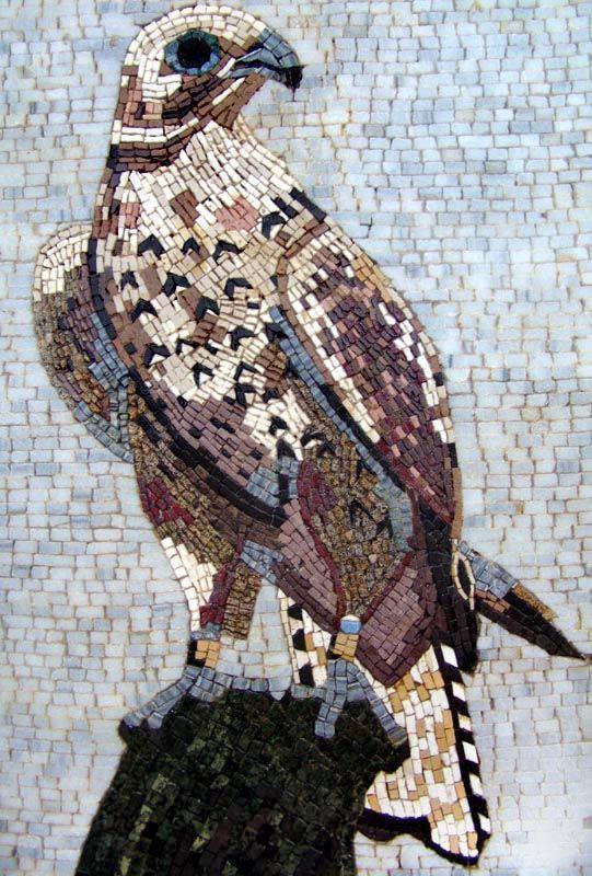 Mosaic Tile Art - White Falcon