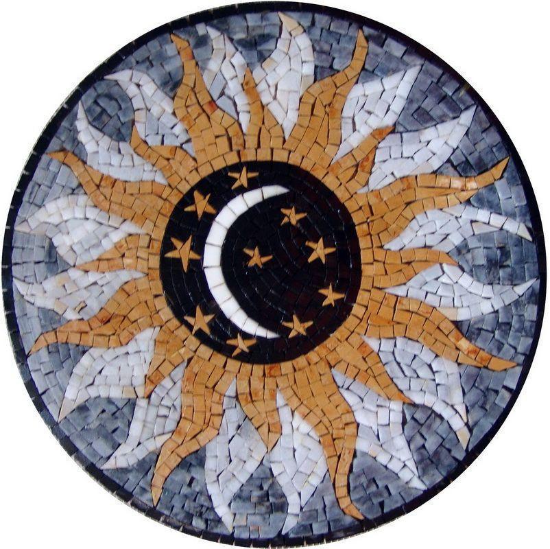 Mosaic Art Medallion - Waning Crescent