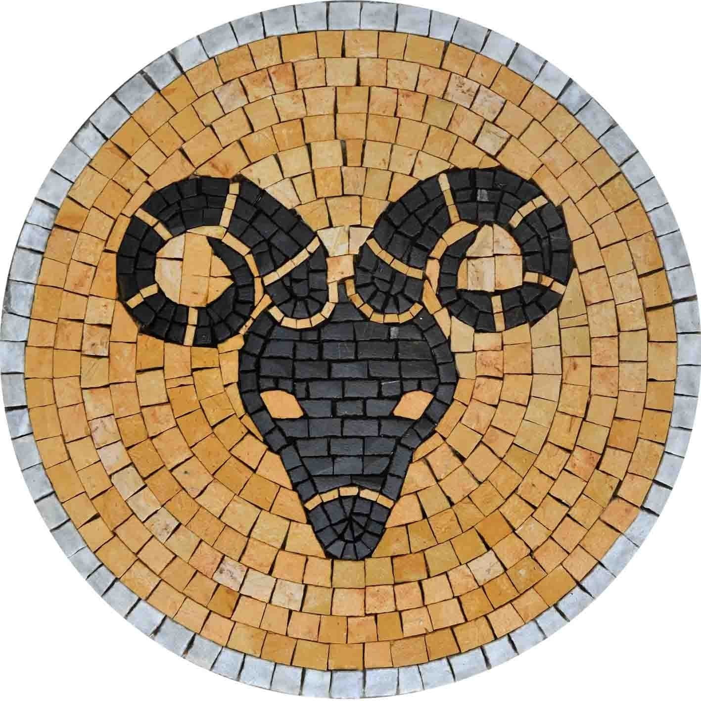 Aries Horoscope Mosaic Art Design Handmade