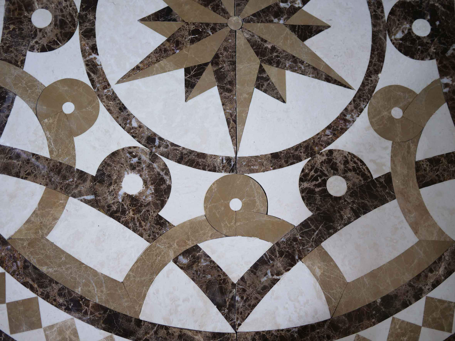 Waterjet Geometric Marble Mosaic Design