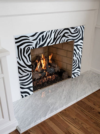 Zebra Pattern - Mosaic Fireplace