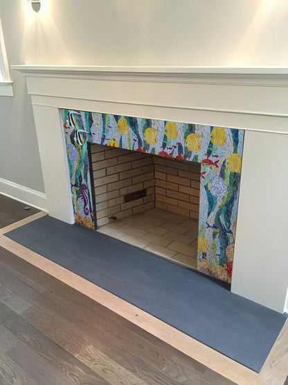 Mosaic Fireplace - Underwater Life