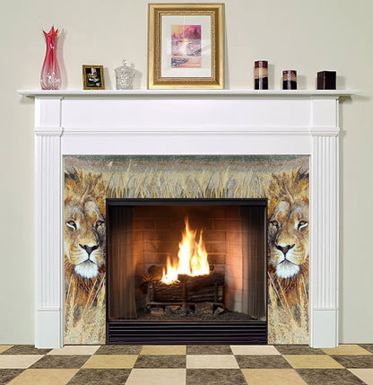 Regal Lion - Fireplace Mosaic Border
