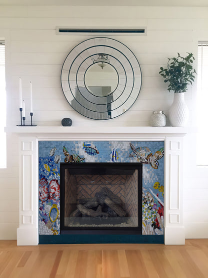 Ocean Colors - Tile Mosaic Fireplace