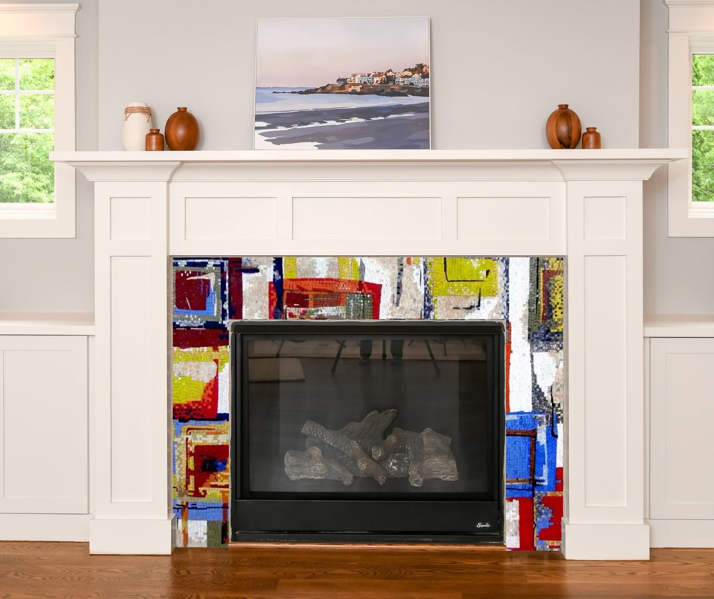 Tutti Frutti By Ricki Mountain Mosaic Fireplace