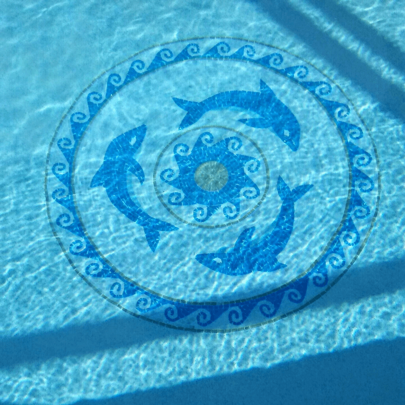 The Three Dolphins Mosaic Artwork