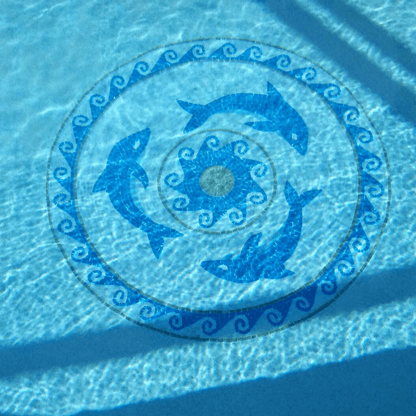 The Three Dolphins Mosaic Artwork