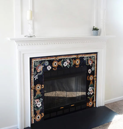 Fireplace Border Mosaic - Garden Gate