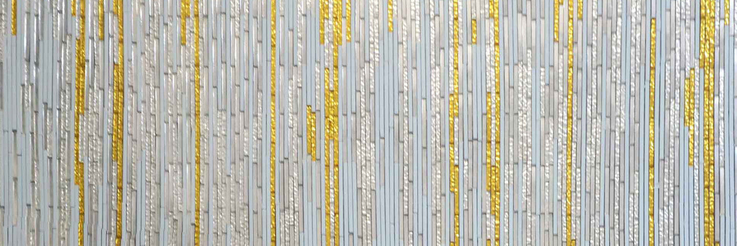 Gold Rain Drops Mosaic Fireplace Border