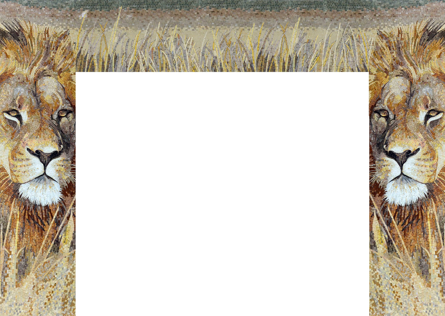 Regal Lion - Fireplace Mosaic Border
