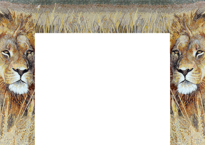 Regal Lion - Fireplace Mosaic Border