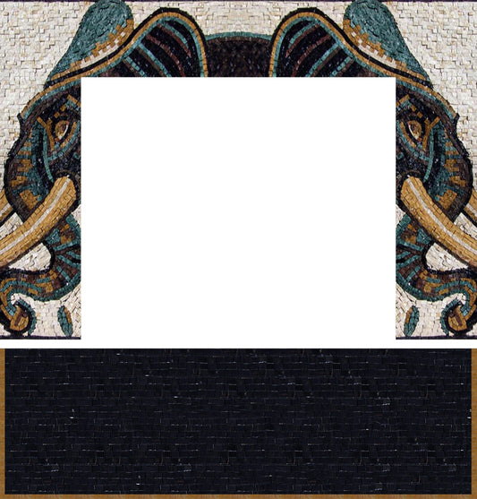 Elephant Mosaic Fireplace