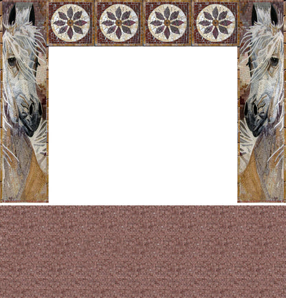 White Horse Art - Tile Mosaic Fireplace