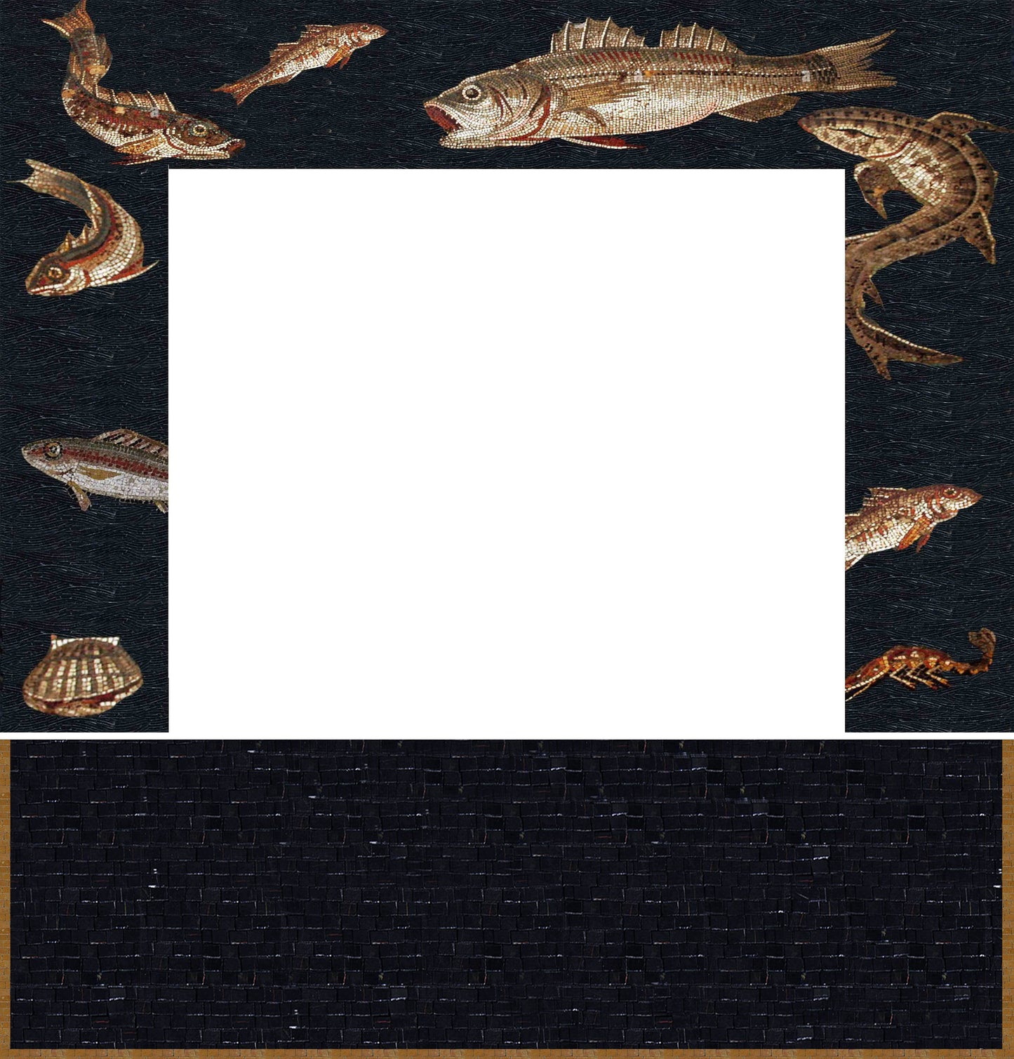 Tile Mosaic Fireplace - Coral Fish