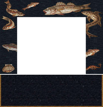 Tile Mosaic Fireplace - Coral Fish