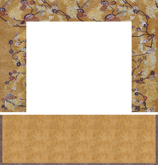 Mosaic Tile Fireplace - Japanese Floral Design